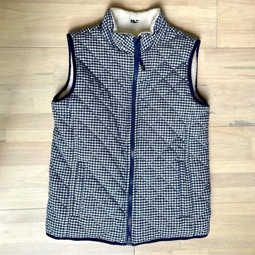 VINEYARD VINES KIDS REVERSIBLE VEST Medium 10/12 Navy White